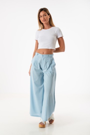 Pantalon palazo de lino para mujer por mayor | fabricante directo