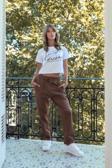 Pantalon mom punto roma Hey! para mujer | venta mayorista y minorista