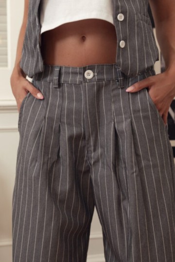 Maxi palazo sastrero rayado Hey! | venta mayorista y minorista