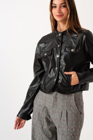 Casaca eco cuero Hey! para mujer por mayor | Avellaneda mayorista