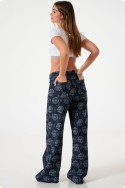 Wide leg boradado rosas art. LY086-1