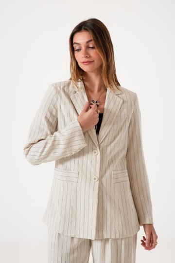 Conjunto lino rayado art.90351-KS242