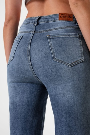 Jean wide leg importado con strass para mujer