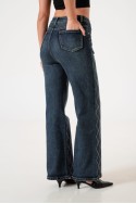 art. A25R03 Jean wide leg strass rombo oxido
