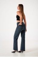 art. A25R03 Jean wide leg strass rombo oxido