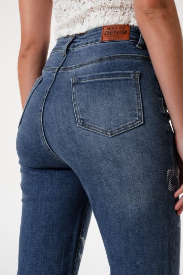 Jean wide leg strass art. A25R04