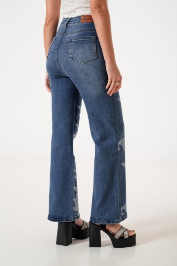 Jean wide leg strass art. A25R04