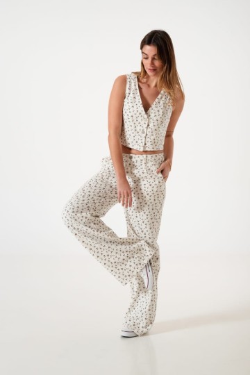 LY-016 CHALECO JEANFLOREADORIGIDO