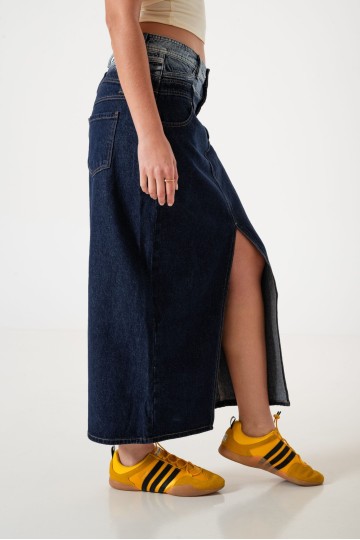 CP910 Maxi falda jean rigido