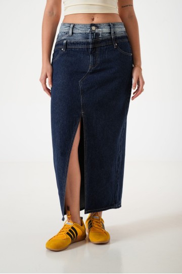 CP910 Maxi falda jean rigido