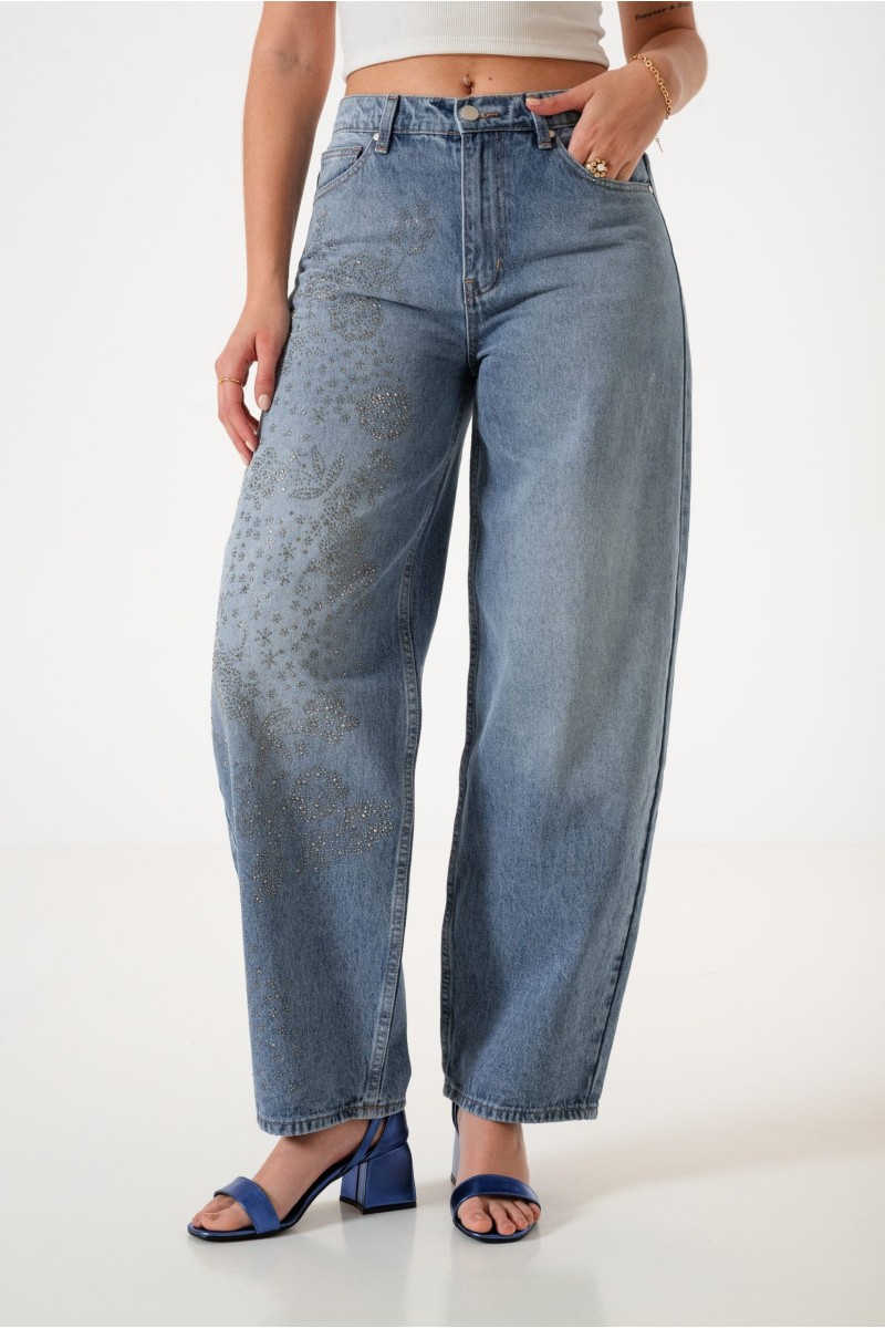 AL-2 Jean rigido con strass