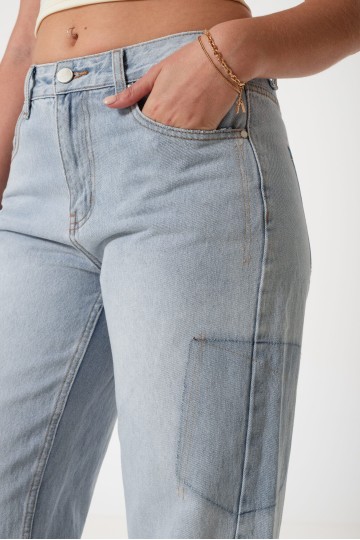 AL-4 Jean rigido con parches