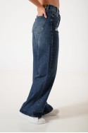 AL-7 Jean wide leg rigido cintura en desnivel