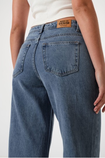 LYFJ820 Jean wide leg rigido botamanga ancha