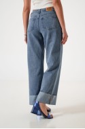 LYFJ820 Jean wide leg rigido botamanga ancha