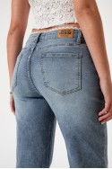 LY-071 Jean wide leg elastizado con puntilla