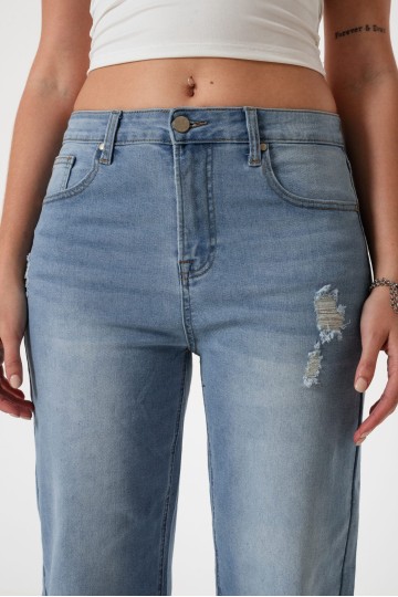 LYFJ911 Jean wide leg elastizado