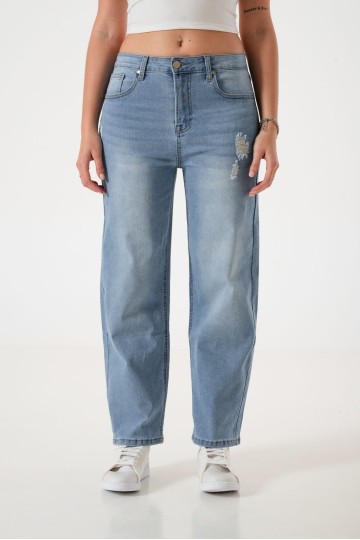 LYFJ911 Jean wide leg elastizado