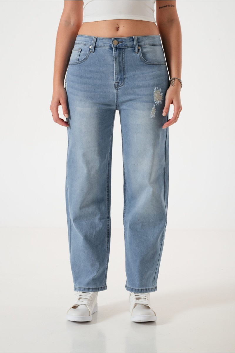 LYFJ911 Jean wide leg elastizado