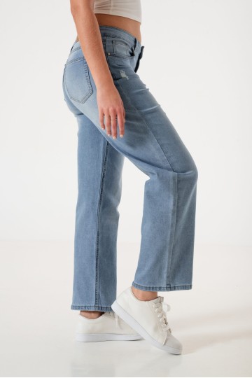 LYFJ911 Jean wide leg elastizado