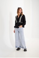 LYFJ681 Jean wide leg elastizado