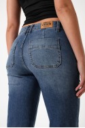 LYFJ676 Jean wide leg elastizado
