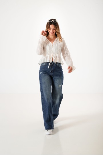 Q014 Camisa Broderie