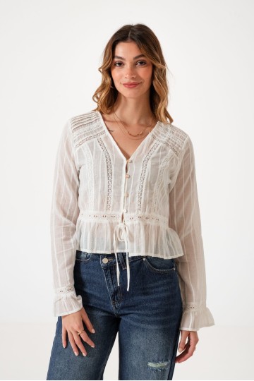 Q014 Camisa Broderie