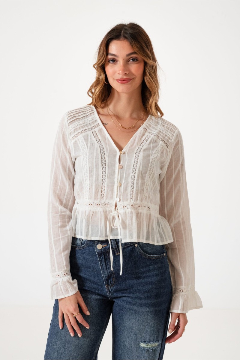 Q014 Camisa Broderie