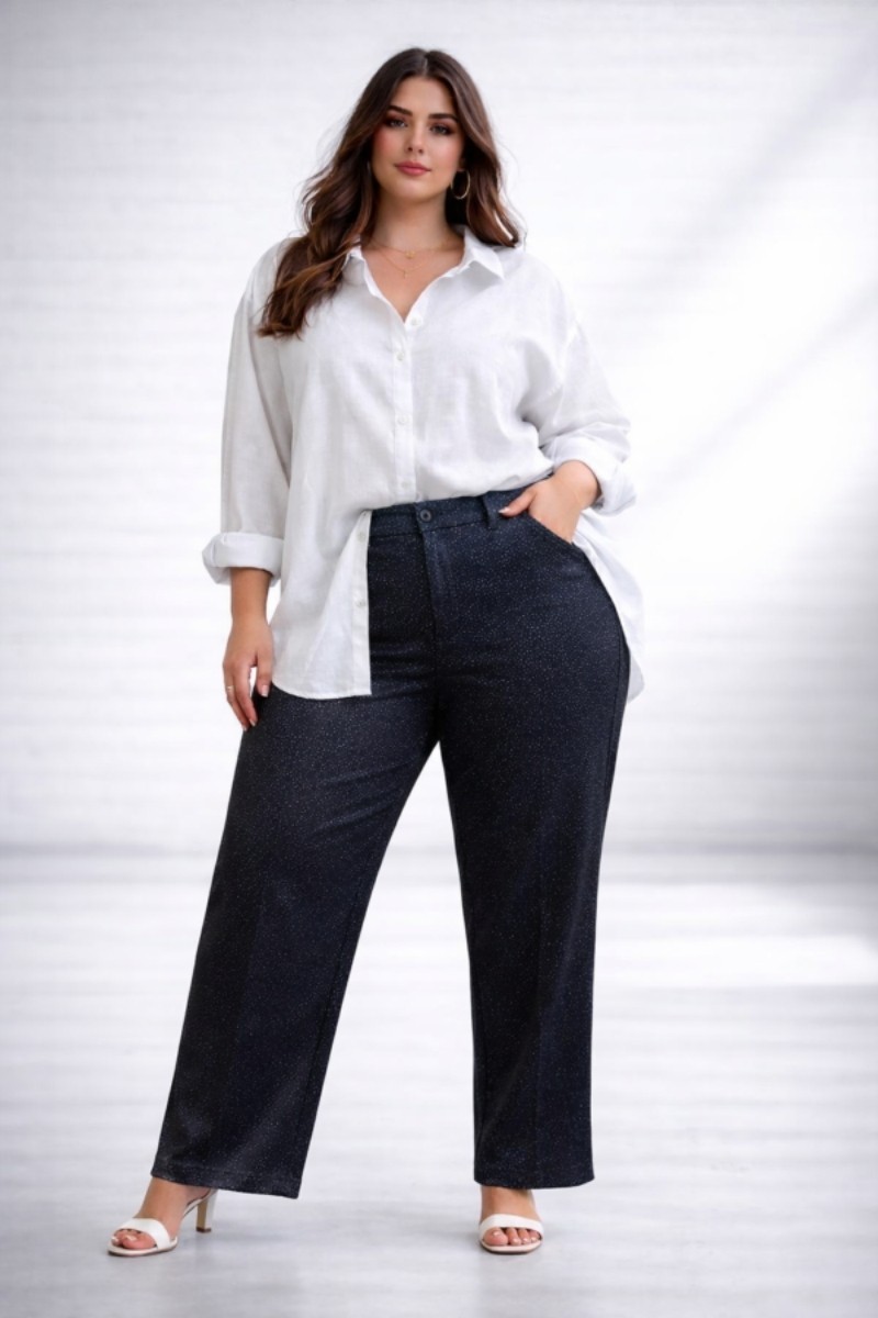 Palazo punto roma con brillo curvy