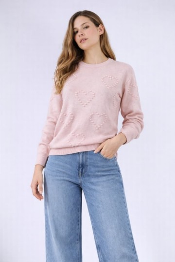 Sweater de bremer importado con corazon en relieve