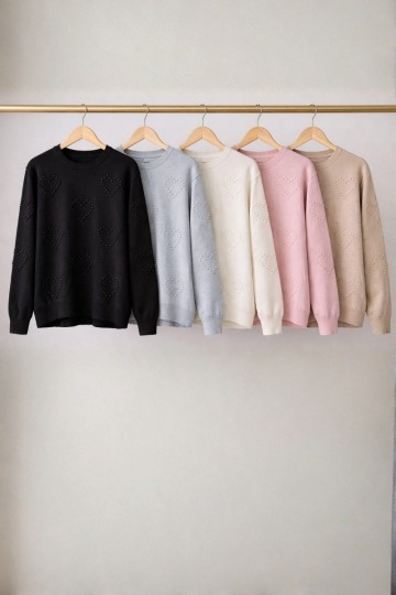 Sweater de bremer importado con corazon en relieve