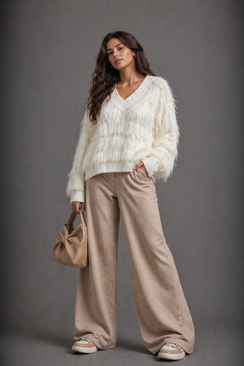 06 SWEATER CON STRASS Y PERLITAS CUELLO V