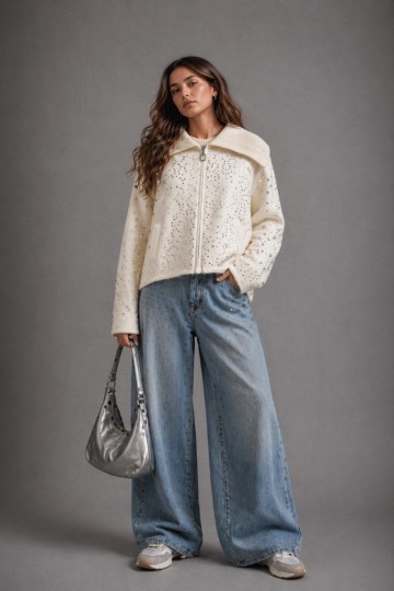 179-1 CAMPERA SWEATER CON BRILLO