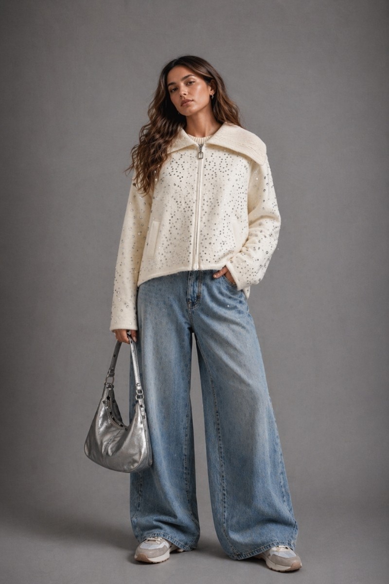 179-1 CAMPERA SWEATER CON BRILLO